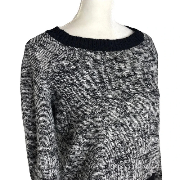 EILEEN FISHER Linen Blend Marled Knit Crewneck Crop Layering Sweater - Picture 1 of 8